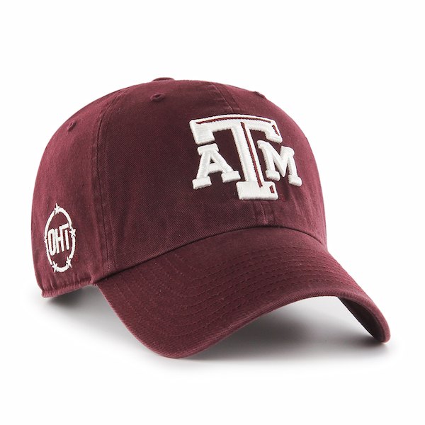 Maroon baseball cap with A&M Logo on front and OHT logo on side